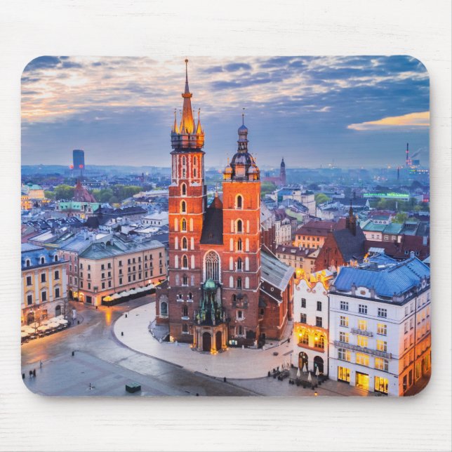Tapis De Souris Cracovie nuit en Pologne (Devant)