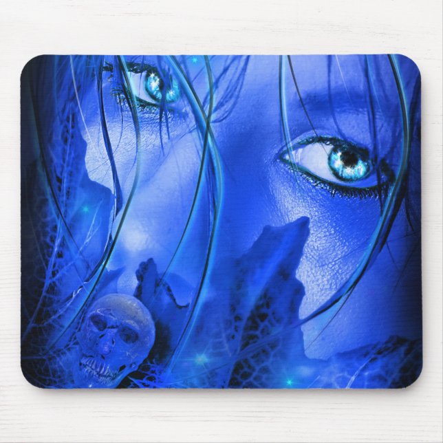 TAPIS DE SOURIS CRAINTE FILLE BLEUE AVEC HABIL (Devant)