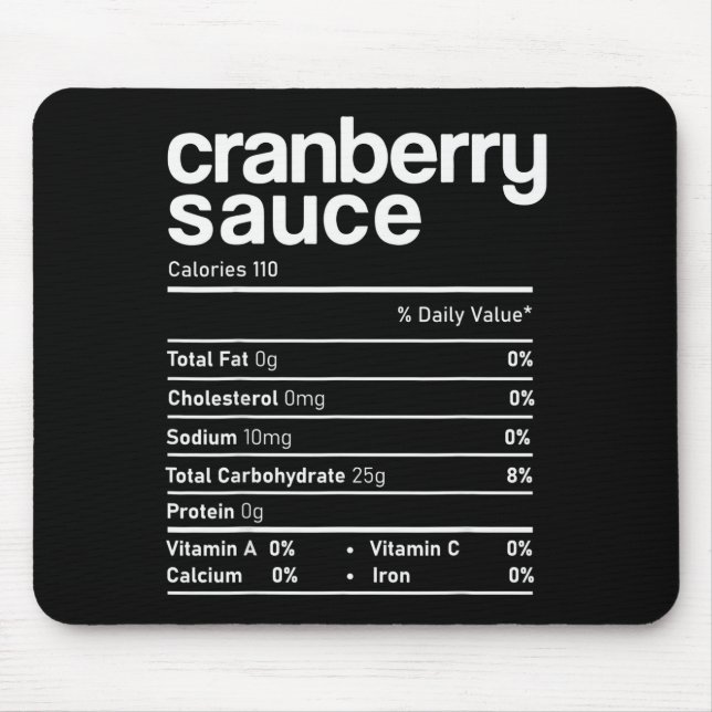 Tapis De Souris Cranberry Sauce Nutrition Funny Thanksgiving Chris (Devant)