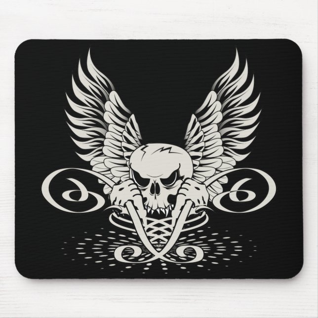 Tapis De Souris Crâne ailé (Devant)