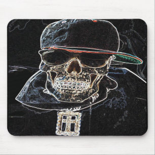 Tapis De Souris Crâne au néon Mousepad de hip hop