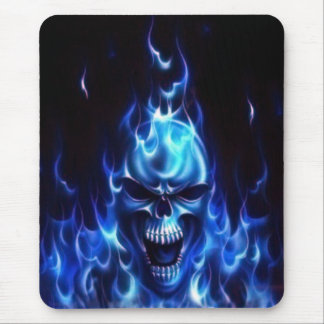 Tapis De Souris Crâne bleu flamboyant