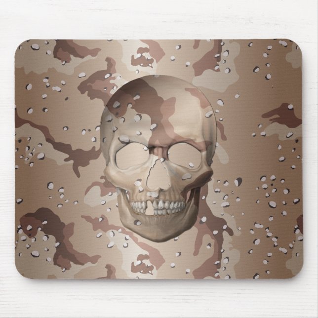 Tapis De Souris Crâne Camo Désert 3D (Devant)