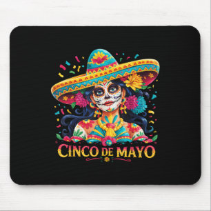 Tapis De Souris Crâne Cinco De Mayo Avec Sombrero Femmes Filles