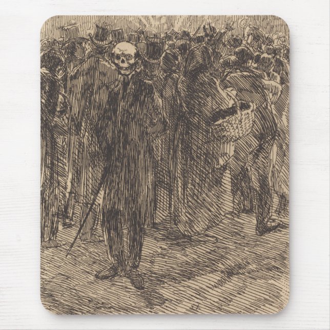 Tapis De Souris Crâne dans la foule (par Albert Besnard) (Devant)