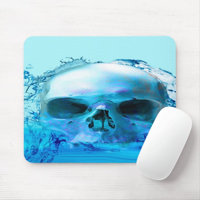 Tapis de souris crâne dans l'eau (Avec souris)