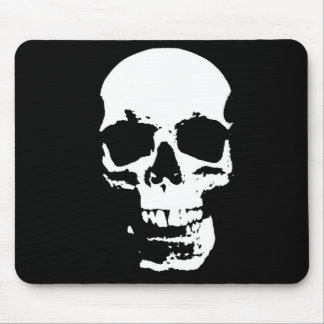 Tapis De Souris Crâne d'art pop noir et blanc