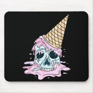 Tapis De Souris Crâne de glace Kawaii Pastel Goth Mignon Créé