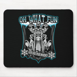 Tapis De Souris Crâne de moto de Noël Santa Oh quel plaisir Squele