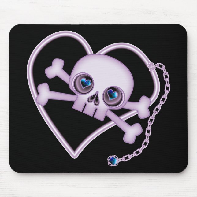 Tapis De Souris Crâne de néon pourpre (Devant)