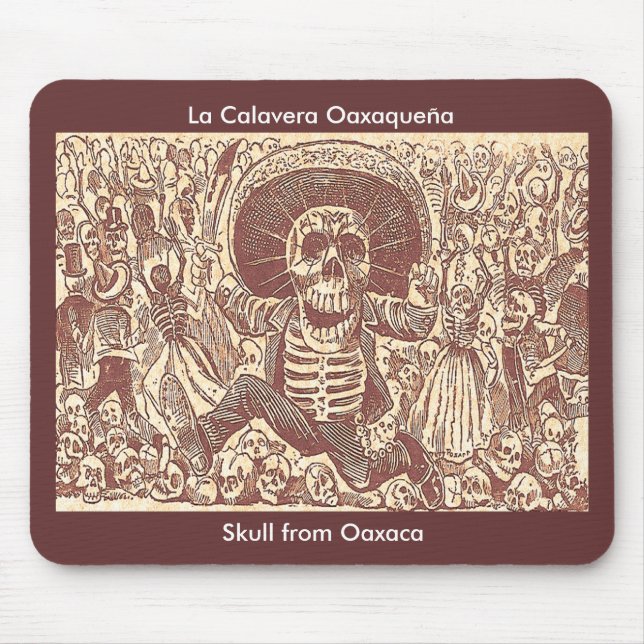 Tapis De Souris Crâne de Oaxaca, La Calavera Oaxaqueña (Devant)