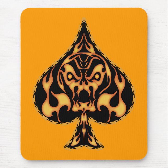 Tapis De Souris Crâne de pique flamboyante (Devant)