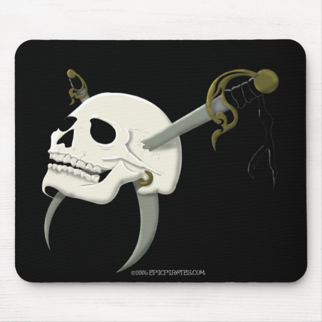 Tapis De Souris Crâne de sabre d'abordage (Devant)