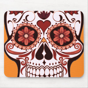 Tapis De Souris Crâne de sucre floral Art du Jour des Morts