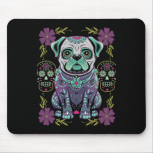 Tapis De Souris Crâne de sucre Halloween Jour Morts Carlin Dia Los