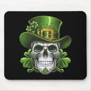 Tapis De Souris Crâne de sucre Saint-Patrick Shamrock