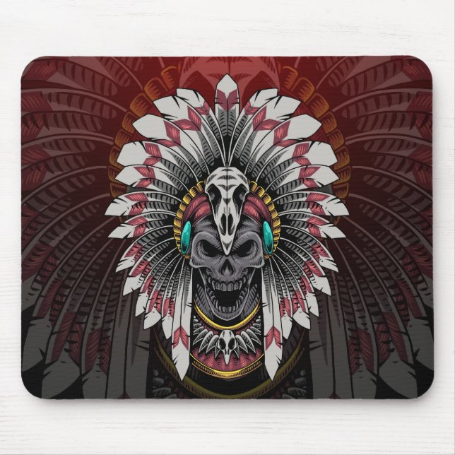 Tapis De Souris Crâne en chef indien (Devant)