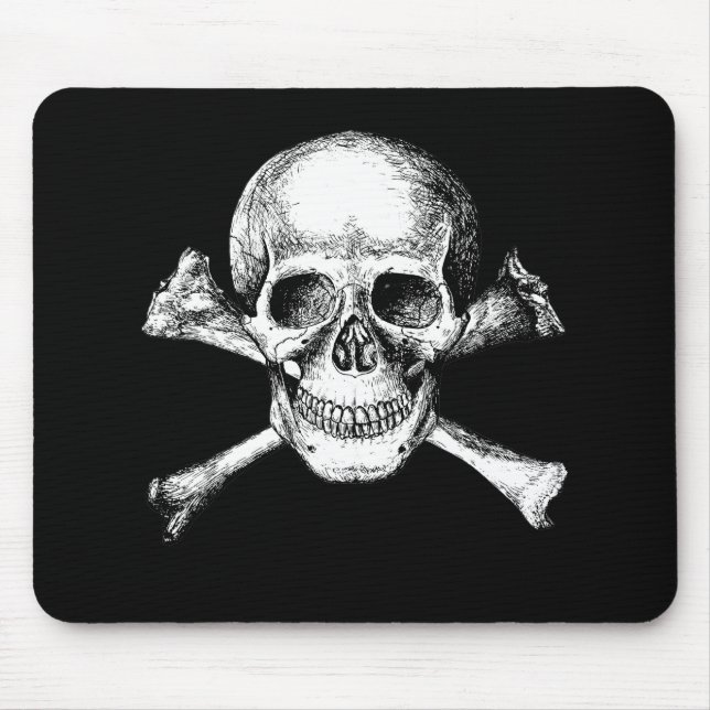 Tapis De Souris Crâne et os croisés (Devant)