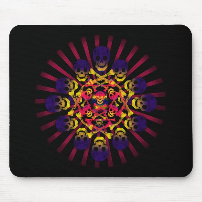 Tapis De Souris crâne et os croisés (Devant)