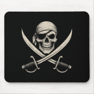 Tapis De Souris Crâne et os croisés de pirate vintage squelette