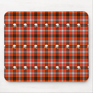 Tapis De Souris Crâne et os croisés Plaque rouge et noire