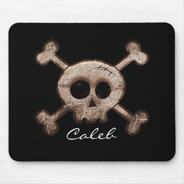 Tapis De Souris Crâne et os désoeuvrés Black Computer Mouse Pad (Devant)