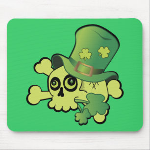 Tapis De Souris Crâne et Shamrock