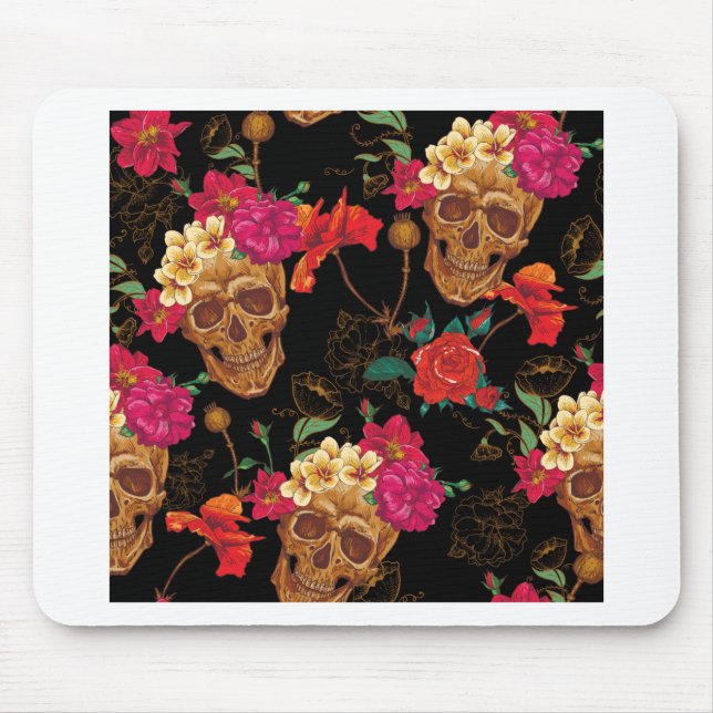 Tapis De Souris crâne floral (Devant)