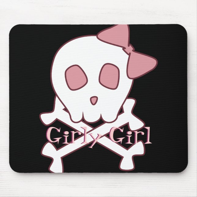 Tapis De Souris Crâne Girly Mousepad (Devant)
