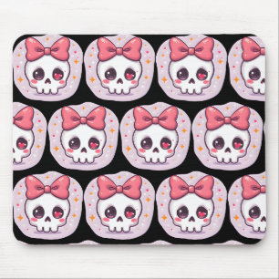 Tapis De Souris Crâne Goth Pastel Mignon avec Nœud