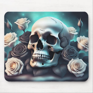 Tapis De Souris Crâne gothique et pavé de souris rose