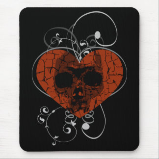 Tapis De Souris Crâne grunge gothique du coeur brisé