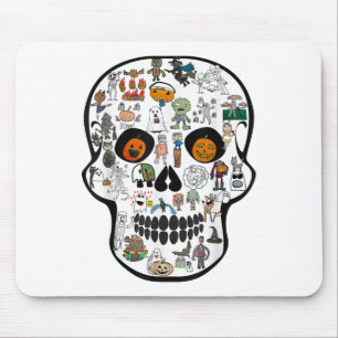 Tapis De Souris Crâne Halloween 67 2025 