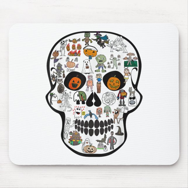 Tapis De Souris Crâne Halloween 67 2025  (Devant)