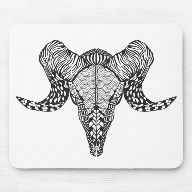 Tapis De Souris Crâne inspiré de moutons (Devant)