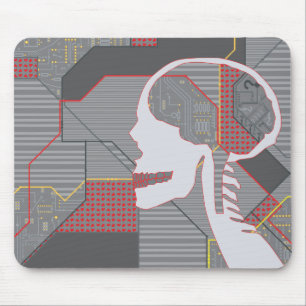 Tapis De Souris crâne logique du coeur confus