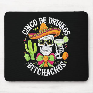Tapis De Souris Crâne Mexicaine Cinco De Drinkos Achos