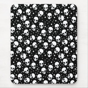 Tapis De Souris Crâne monochrome Polka Dot