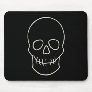 Tapis De Souris Crâne - Noir de chauve-souris et Blanc d'os