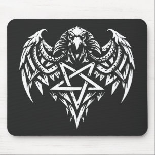 Tapis De Souris Crâne Pentagramme Tribal par BurnsInhell