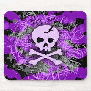 Tapis De Souris Crâne pourpre MousePad gothique