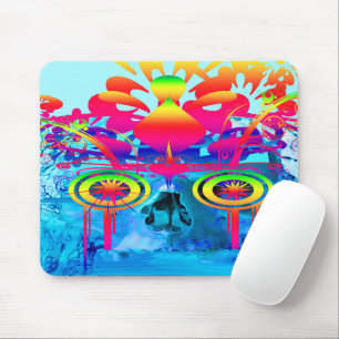 Tapis de souris crâne psychédélique