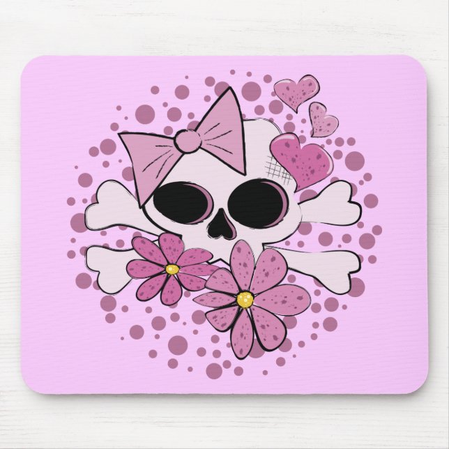 Tapis De Souris Crâne punk Girly (Devant)