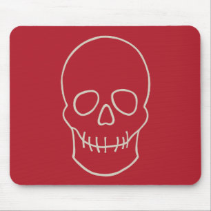 Tapis De Souris Crâne - rouge sang et blanc os