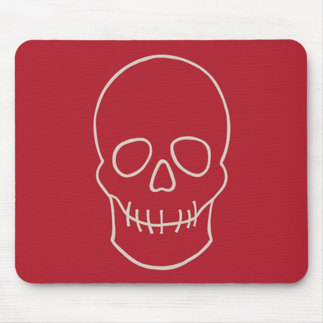 Tapis De Souris Crâne - rouge sang et blanc os (Devant)