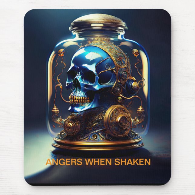 Tapis De Souris Crâne Steampunk À Jar Angers Quand Réagi (Devant)