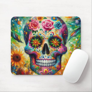 Tapis De Souris Crâne sucre Dia De Los Muertos Jour des Morts