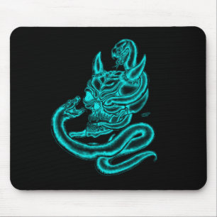 Tapis De Souris Crâne - Tête diabolique avec serpent