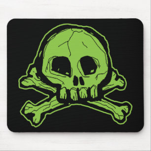Tapis De Souris Crâne vert de Scribbly