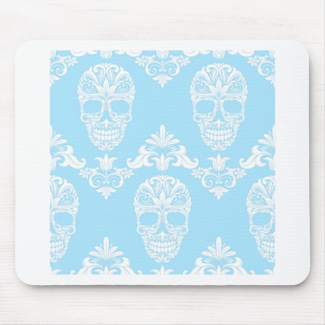 Tapis De Souris crâne victorien bleu (Devant)